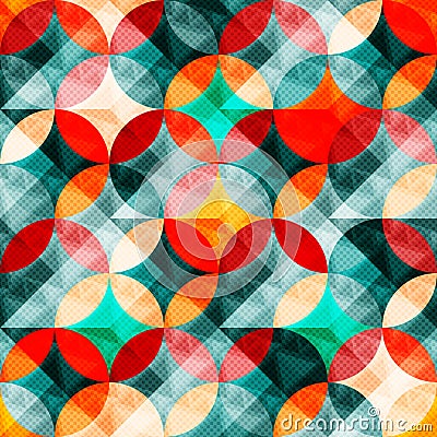 Colorful abstract circles seamless pattern illustration Cartoon Illustration