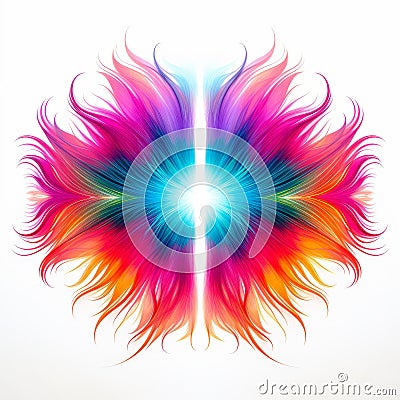 Colorful Abstract Cross With Colored Wings And Feathers Stock Photo