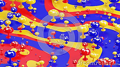 Colorful abstract 3d mushroom background wallpaper Stock Photo