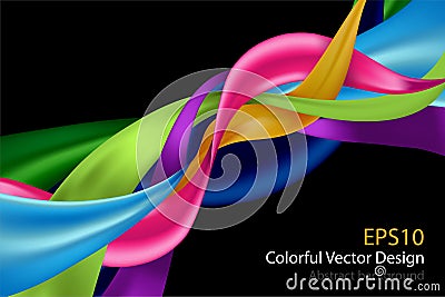 Colorful abstract design background isolated on black. vector il Vector Illustration