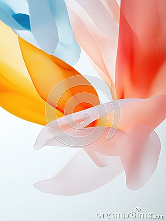 Colorful abstract fabric in flowing patterns creating a serene visual experience Stock Photo