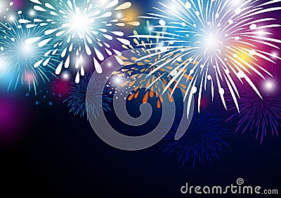 Colorful abstract fireworks background design Vector Illustration