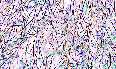 Colorful abstract foliage background with intricate lines and patterns on a light backdrop with copy space Stock Photo