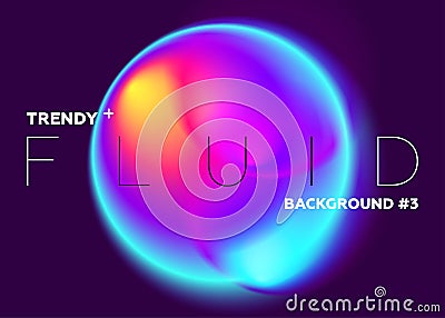 Colorful Abstract Gradient Blurs. Trendy Vibrant Fluid Colors. D Vector Illustration