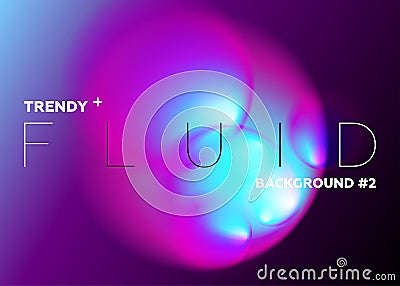 Colorful Abstract Gradient Blurs. Trendy Vibrant Fluid Colors. D Vector Illustration