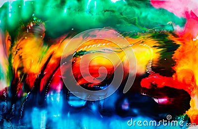 Colorful abstract painting background. Highly-textured oil paint. High quality details. Alcohol ink modern abstract painting, Stock Photo