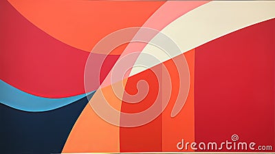 Colorful Abstract Painting Inspired By Dell 1970s Screen Printing Stock Photo