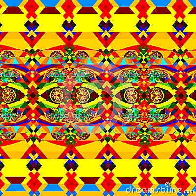 Colorful Abstract Pattern. Geometric Background Art. Digital Fractal Illustration. Chaotic Decorative Image. Wallpaper. Stock Photo