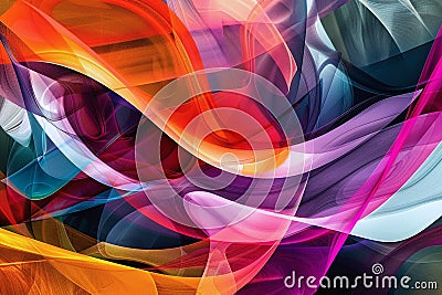 Colorful abstract shapes and patterns, Digital background offers a captivating display of color, Generated AI Stock Photo
