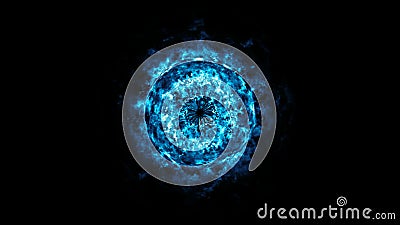 Colorful abstract of shock wave glowing blazing light burning texture element on black background Stock Photo