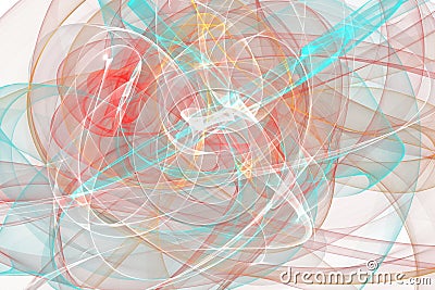 Colorful Abstract smoke lines wallpaper, Shapes created with lines in the space. Creative neon colors. Modern abstract background Stock Photo