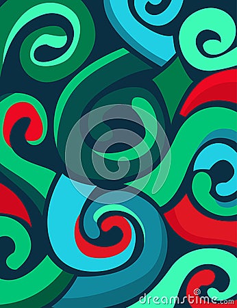 Colorful abstract swirls background Vector Illustration