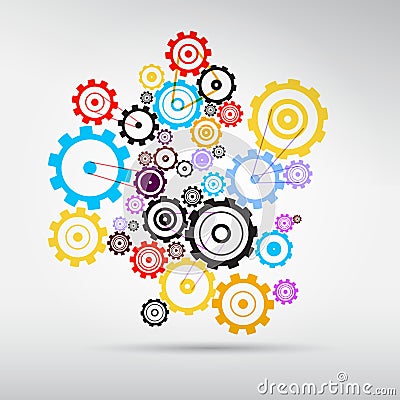 Colorful Abstract vector cogs - gears Vector Illustration