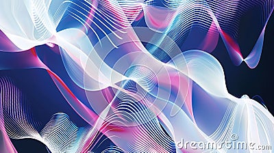 Colorful Abstract Waves Flowing in Dynamic Patterns Against a Dark Background Stock Photo