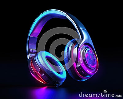 colorful accessory for music lovers on a black background. Stock Photo