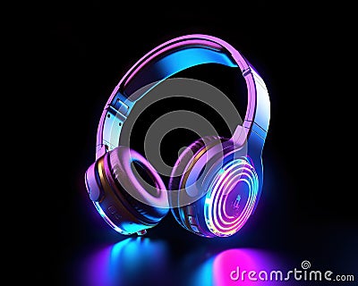 colorful accessory for music lovers on a black background. Stock Photo