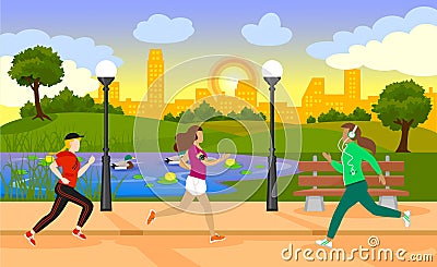 Colorful Active Recreation Template Vector Illustration