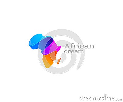 Colorful african continent logo design. Creative Africa travel map vector design Vector Illustration