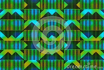 Colorful African fabric – Seamless and textured design, geometric shapes and lines, photo Stock Photo