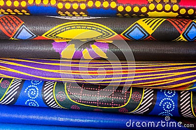 Colorful african fabrics Stock Photo