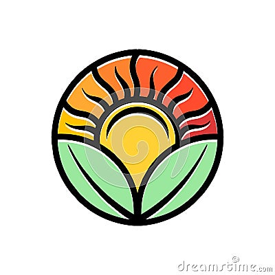 Colorful Agriculture Logo Vector Design illustration Emblem Vector Illustration