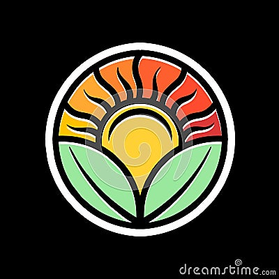 Colorful Agriculture Logo Vector Design illustration Emblem Vector Illustration