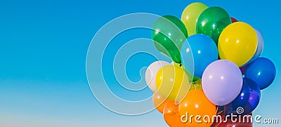 Colorful Air Balloons Banner Stock Photo