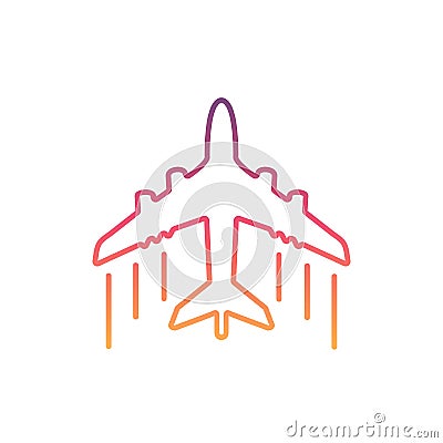 Colorful Airplane line icon. Vector Illustration