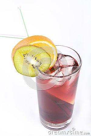 Colorful alcoholic cocktail in a tall glass Stock Photo
