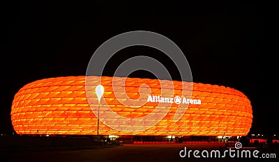 The Colorful Allianz Arena In Munich Editorial Image - Image: 9238765
