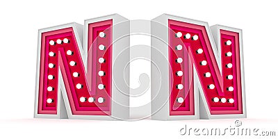 Colorful alphabet light bulb on white background with Clipping path ready to use. Color layer and Deep text 3d rendering Illustrat Stock Photo