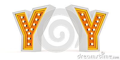 Colorful alphabet light bulb on white background with Clipping path ready to use. Color layer and Deep text 3d rendering Illustrat Stock Photo