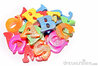 Colorful Alphabet magnets Stock Photo