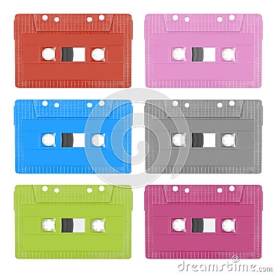 Colorful analogue cassette tape Stock Photo