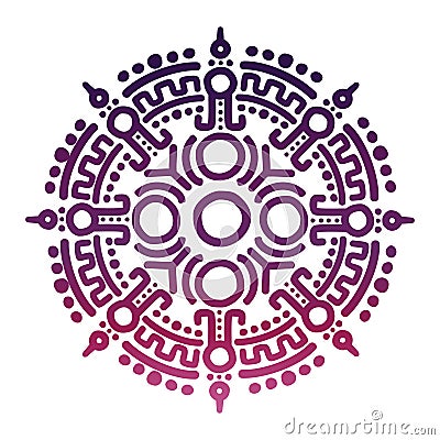 Colorful ancient mexican mythology symbol Vector Illustration