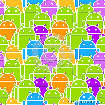 Colorful Android Mob Seamless Editorial Stock Photo