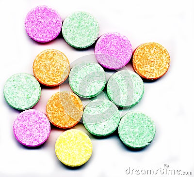 Colorful antacid tablets Stock Photo