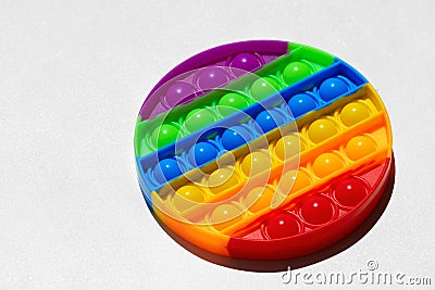 Colorful antistress pop it toy on white background Stock Photo