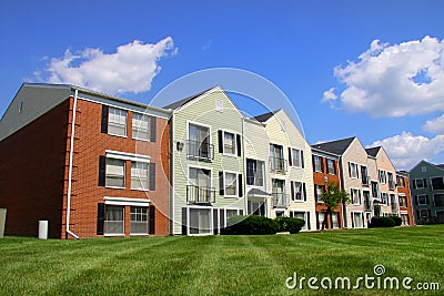 Colorful apartment building Stock Photo