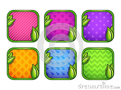 Colorful app icons with different patterns. Vector Illustration