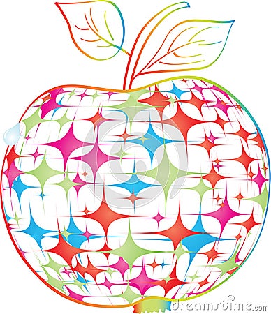 Colorful apple Stock Photo