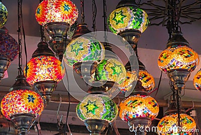 Colorful arabic laterns Stock Photo