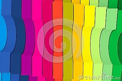 Colorful arches abstract background 3D Cartoon Illustration