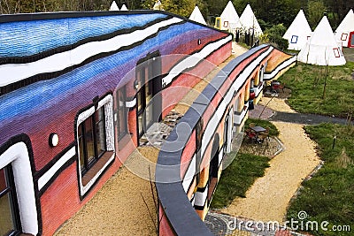 Colorful architecture by architect Friedensreich Hundertwasser Editorial Stock Photo