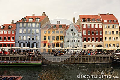 Nyhavn colorful houses in Copenhagen Denmark Editorial Stock Photo