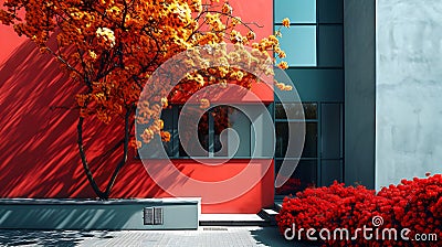 Colorful Architecture Detail. Beautiful Minimalist and Vibrant Composition Created with Generative AI Stock Photo