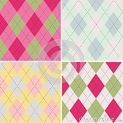 Colorful argyle pattern seamless pattern fabric texture Vector Illustration