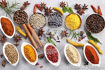 Spices and herbs. Stock Photo