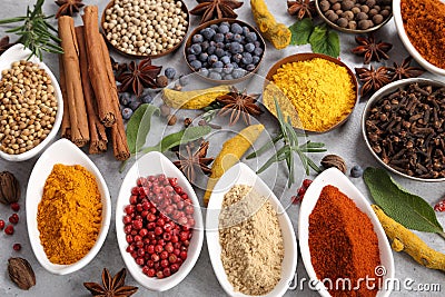 Spices and herbs. Stock Photo