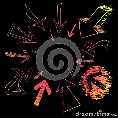 Colorful Arrow Doodles Stock Photo